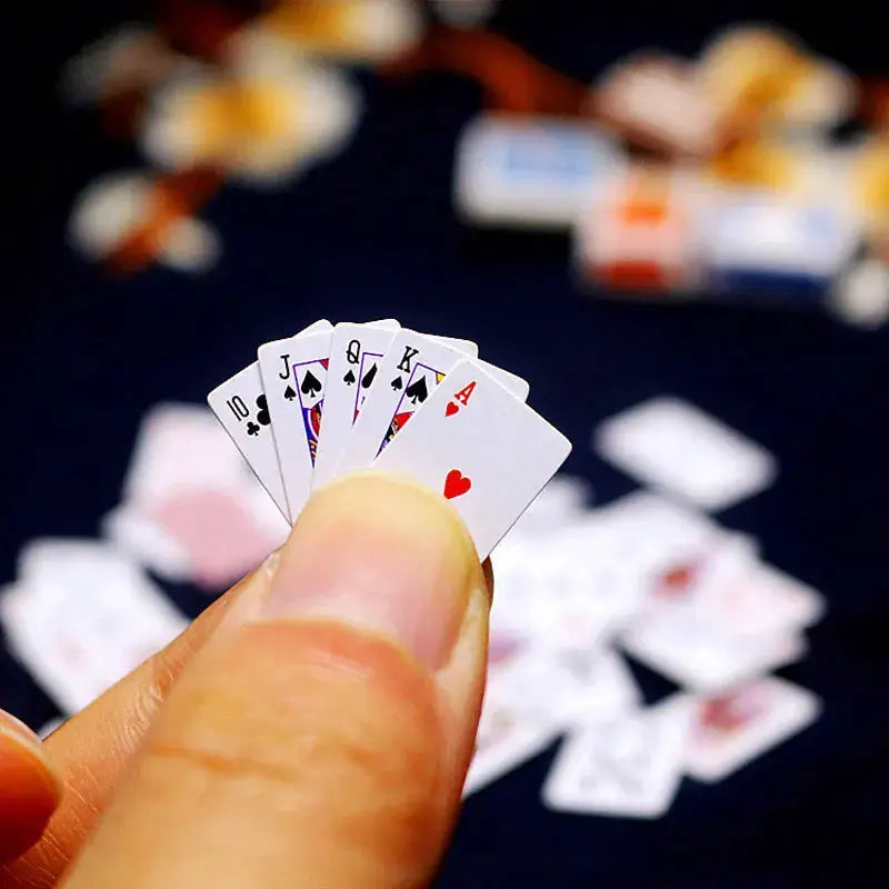 Funny Cute Mini Playing Cards for Poker Games Spoof Gifts Travel Toys Prank Props Dollhouse Miniature Cards