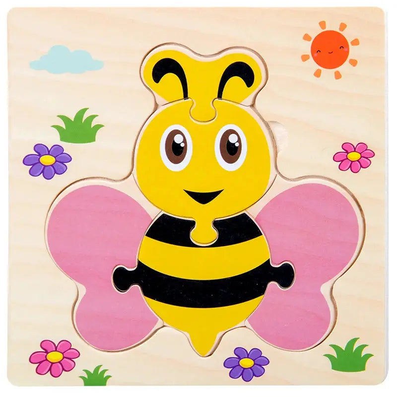 Wooden Baby 3D Puzzles Tangram Shapes Educational Cartoon Animals Jigsaw Toys Gift For Children To Boost Learning And Motor Skills