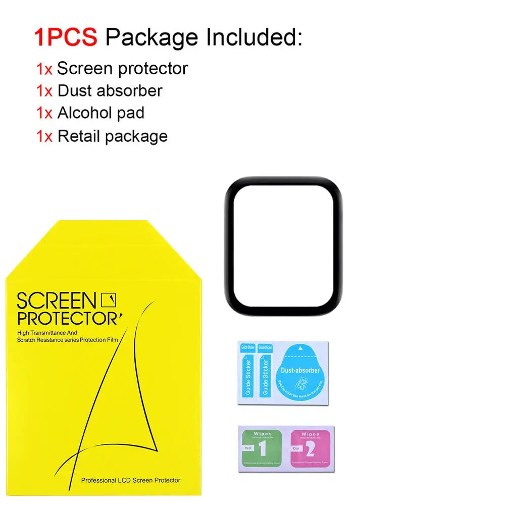 Screen protector For Apple watch Series 7 8 9 45mm 44mm 40mm iWatch 6 SE 5 4 3 42mm 38mm 41mm Soft Glass apple watch Accessories