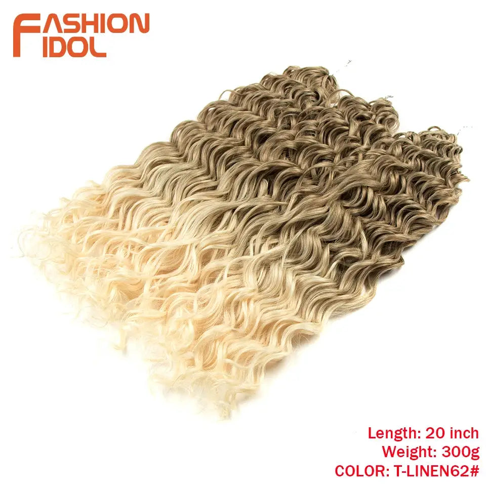 Jessica Hair deep wavy twist crochet braids extensions by Simples Market, Fashion Idol, dark-to-blonde synthetic fiber