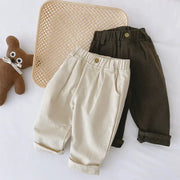 Milancel Boys Straight Jeans Pants With Elastic Waistband All Seasons Solid Color Ages One To Six