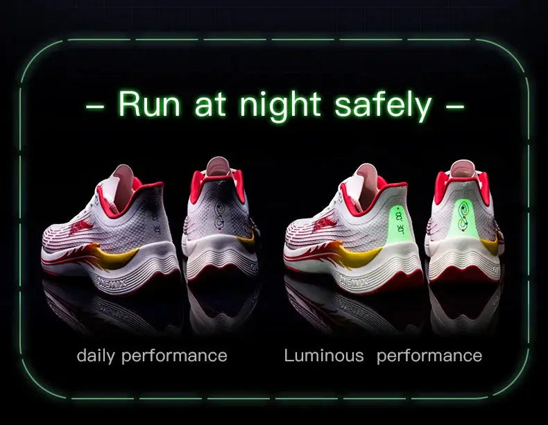Onemix running shoes for women, breathable lightweight sneakers with neon accents, four shoes on display.