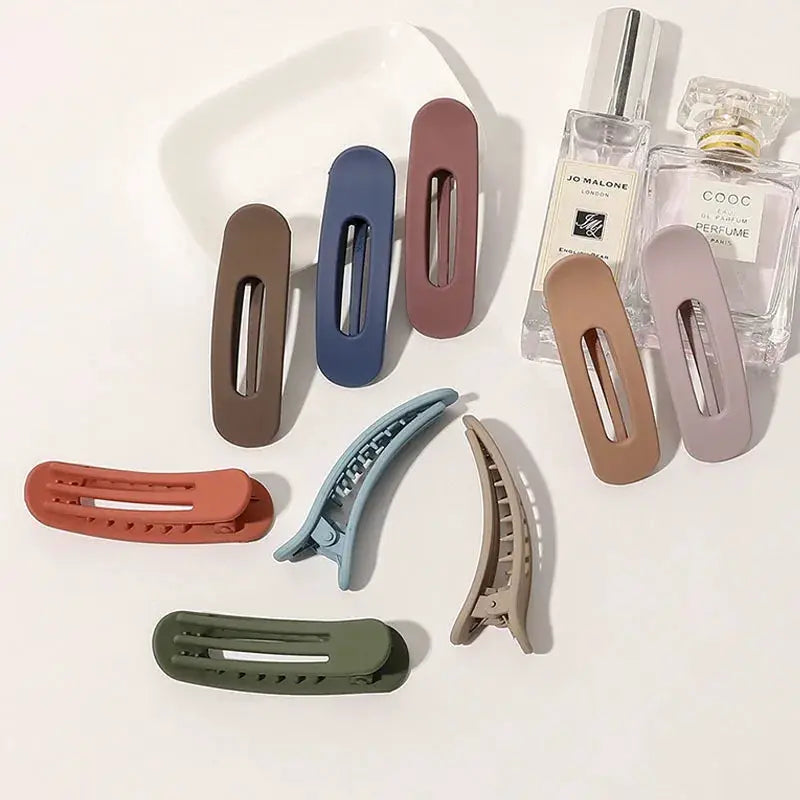 Korean Frosted Large Hair Clips Acrylic Barrette Non Slip Toothed Geometric Design For Women And Girls