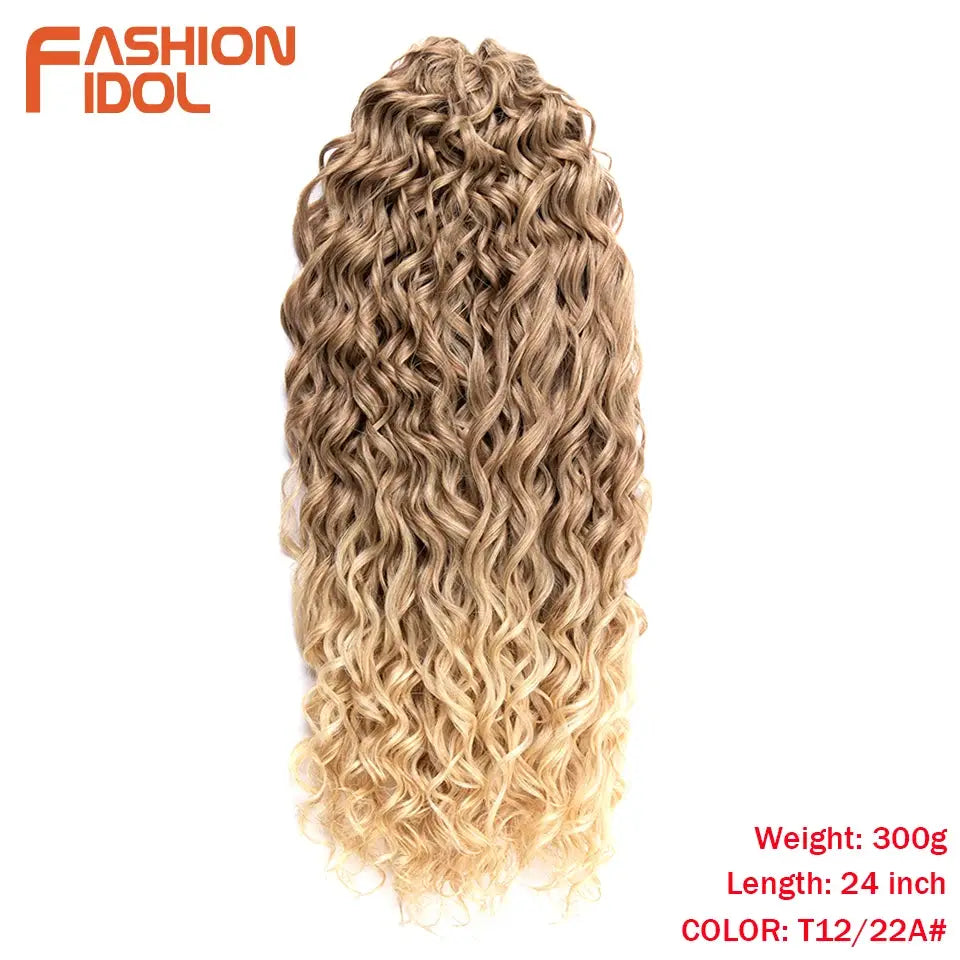 Jessica Hair Deep Wavy Twist crochet hair extensions in color T12/22A, 24 inch, 300g, Fashion Idol