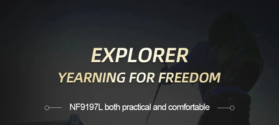NAVIFORCE NF9197L banner with outdoor explorer motif and the text NF9197L both practical and comfortable