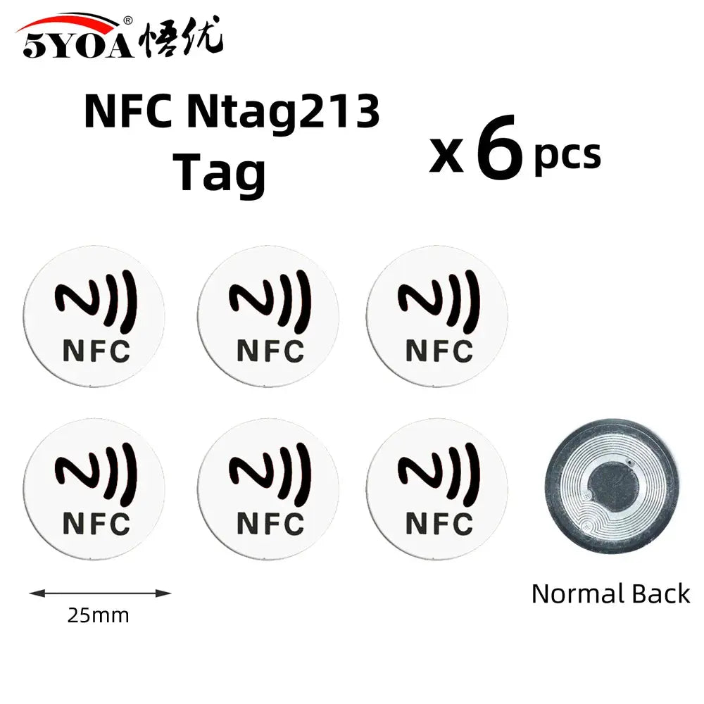6 Pcs NFC Ntag213 Ntag215 Ntag216 Tags Sticker 13.56MHz Universal RFID Labels For Amiibo And More