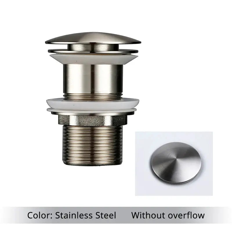 Simples Market Bagnolux stainless steel pop-up bathroom sink drain stopper for vessel lavatory, without overflow