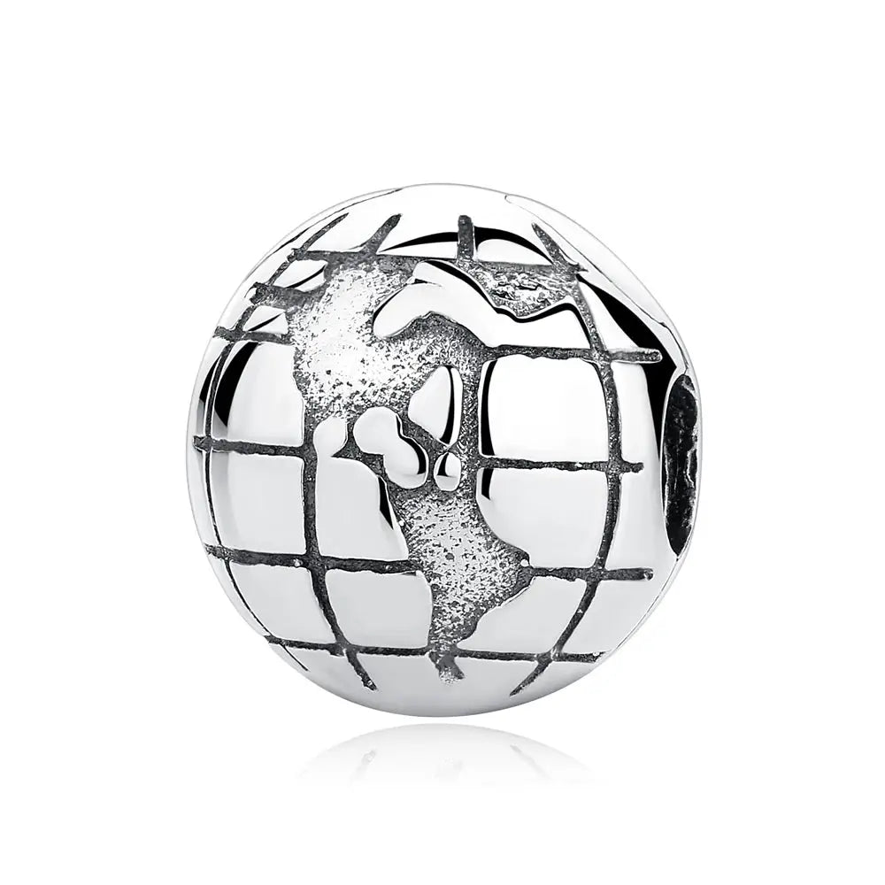 925 Sterling Silver Travel Theme Charms Beads London Bus Paris Suitcase Sam Panda Bracelets Necklaces Women DIY Jewelry