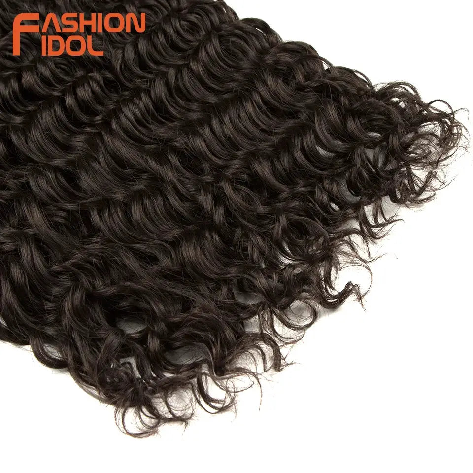 Jessica Hair deep wavy twist crochet hair extensions; black synthetic high-temperature fiber by Simples Market