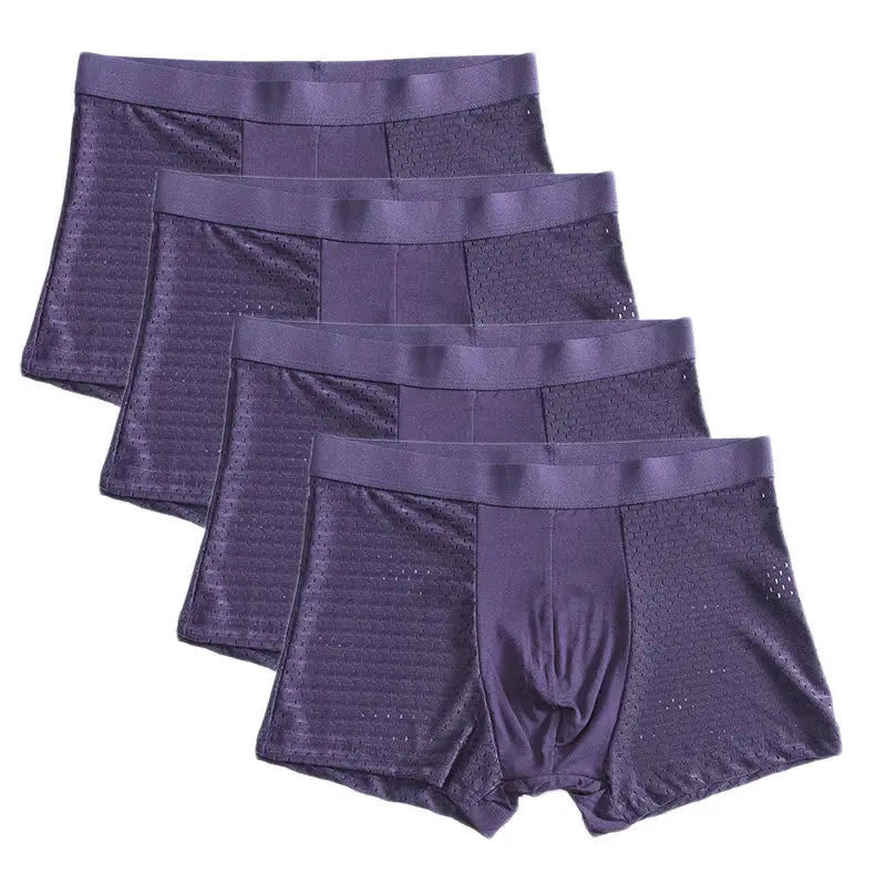 5-pack purple bamboo-fiber men's boxer briefs