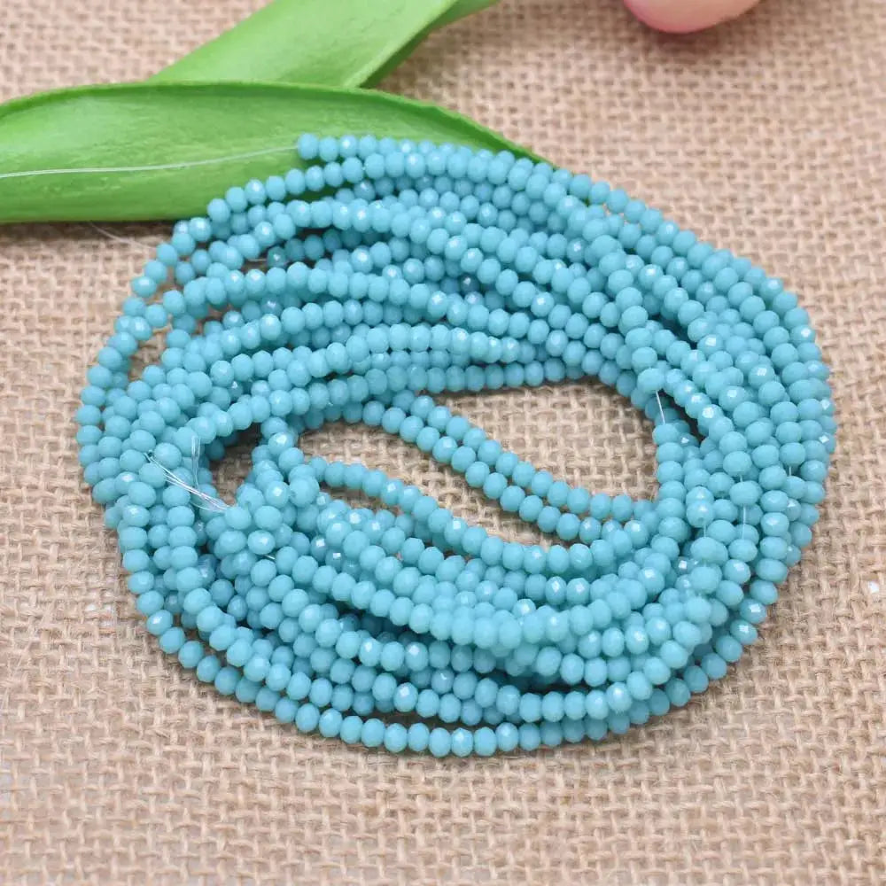 Yanqi Rondelle Crystal Beads 2mm 3mm 4mm Faceted Round Glass Beads for Jewelry Making DIY Spacer Beads