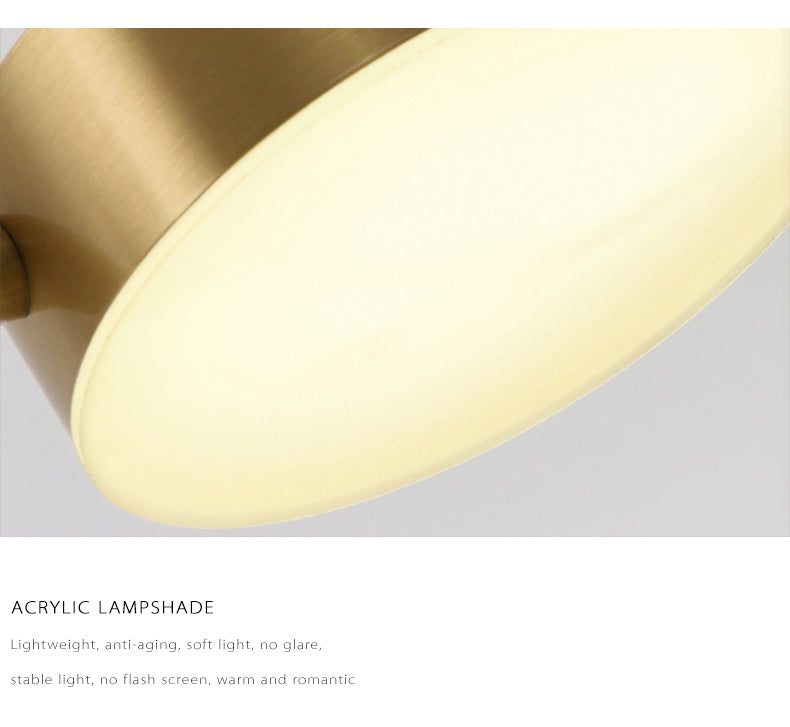 Simples Market modern LED ceiling chandelier with acrylic lampshade and brass finish.