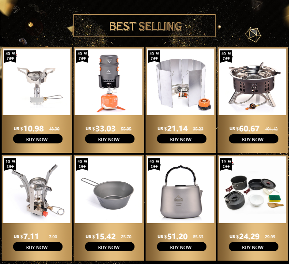 Widesea camping gas stove set; 8-piece outdoor cooking kit by Simples Market