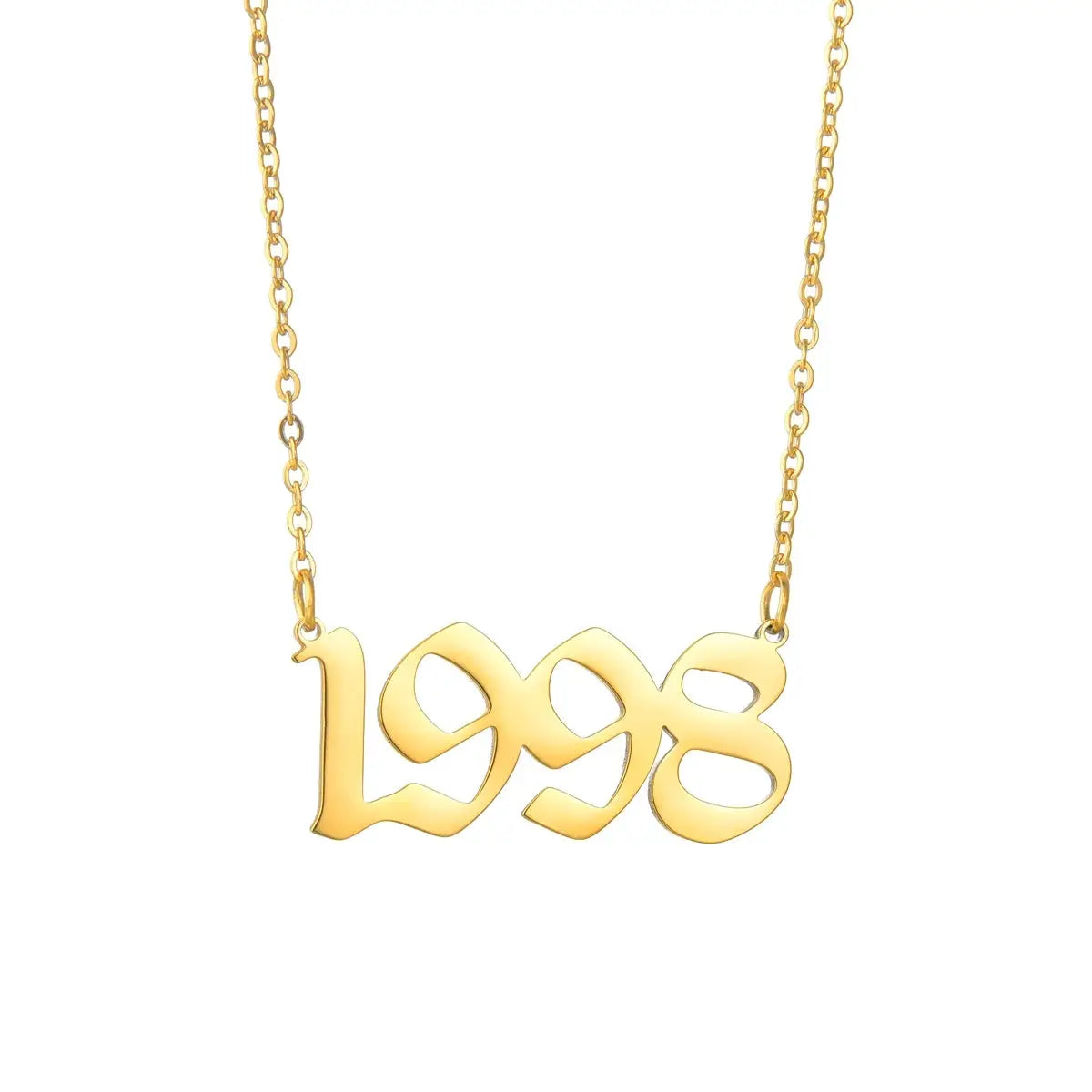 Stainless Steel Birth Year Necklace 1980 To 2021 For Women And Men Choker Date Number Pendant Jewelry Commemorative Gift