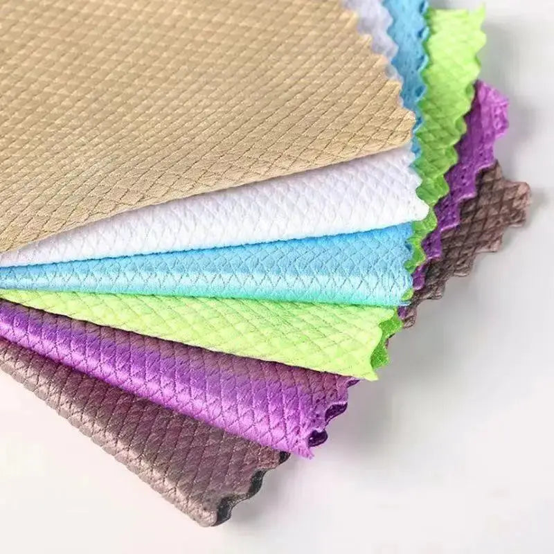 Simples Market 5-pack microfiber dish cloths in assorted colors for kitchen cleaning and window glass wiping