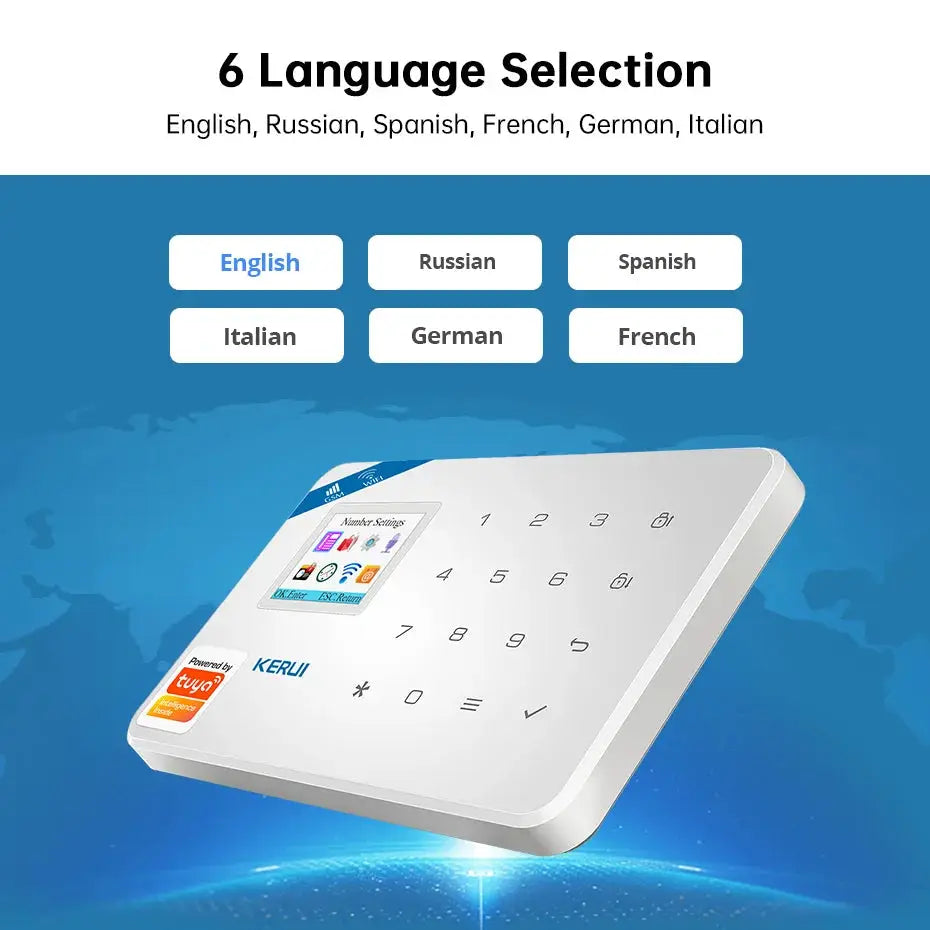 KERUI W184 alarm system keypad, white, 4G/WiFi with Tuya app control