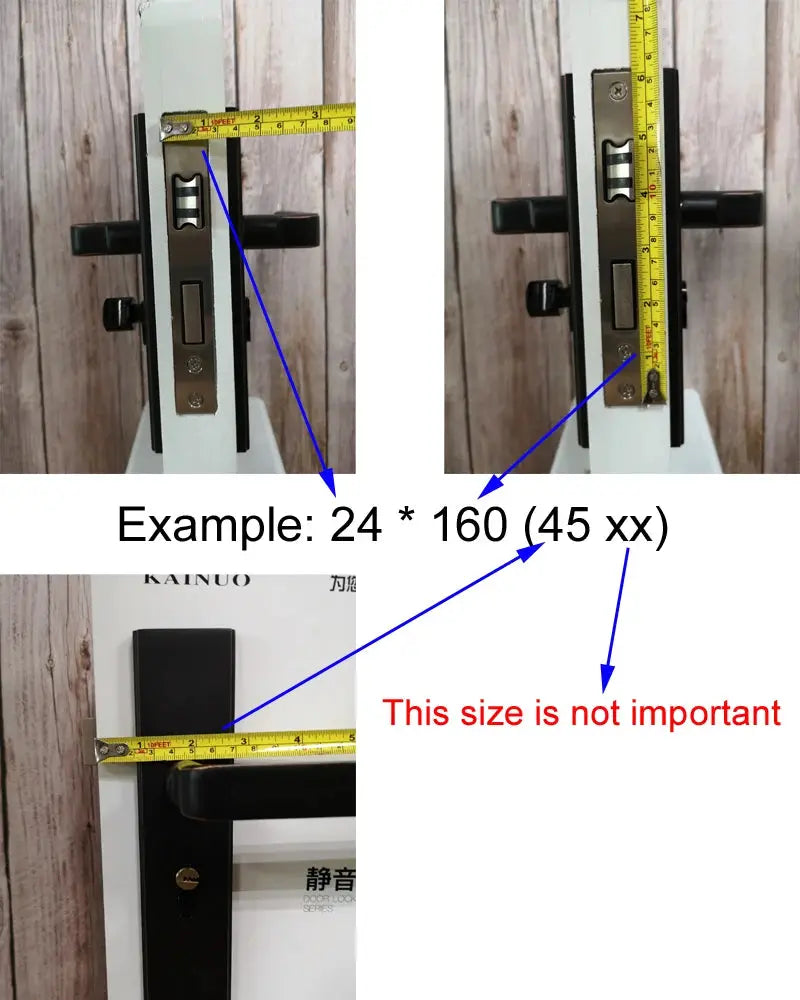 RAYKUBE K20 biometric door lock with fingerprint sensor; silver body and black handle, scale for size.