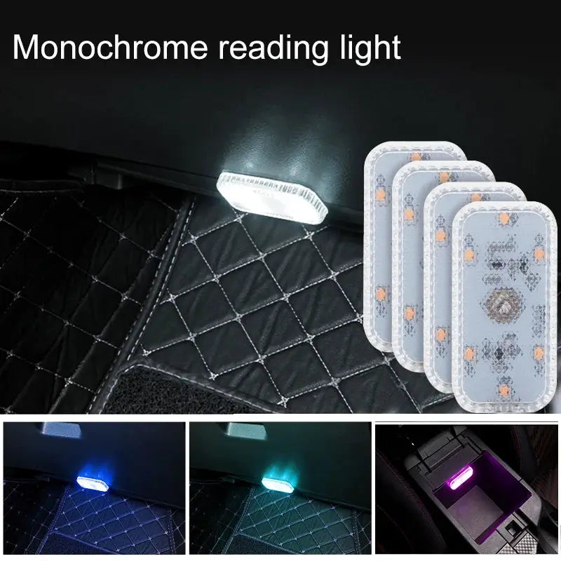 Mini Wireless LED Car Interior Light With Touch Control USB Rechargeable For Door Panels Footwells Trunk Ceiling Roof