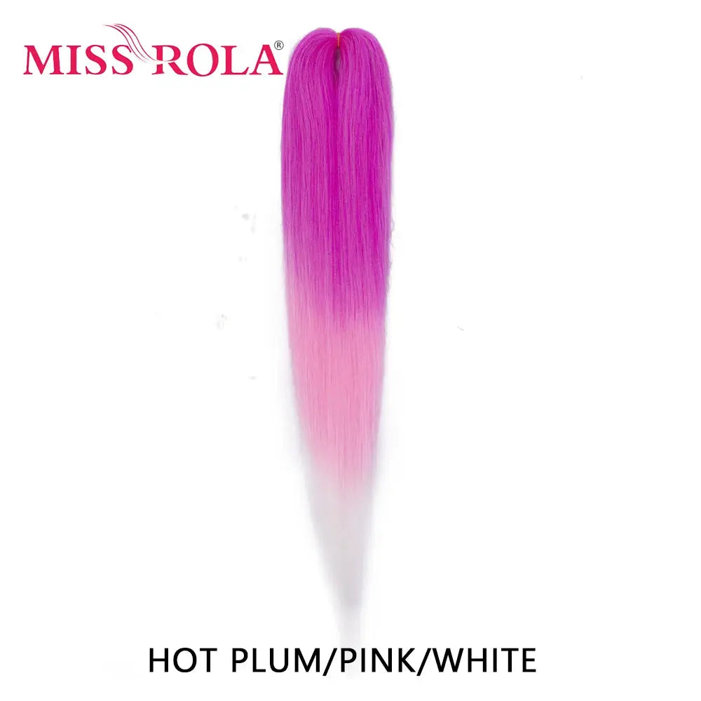 Miss Rola synthetic hair braid extension, 30in Kanekalon, hot plum/pink/white gradient