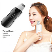 Ultrasonic Vibration Face Spatula Skin Scrubber Blackhead Remover Pore Cleaner Deep Clean Facial Tool