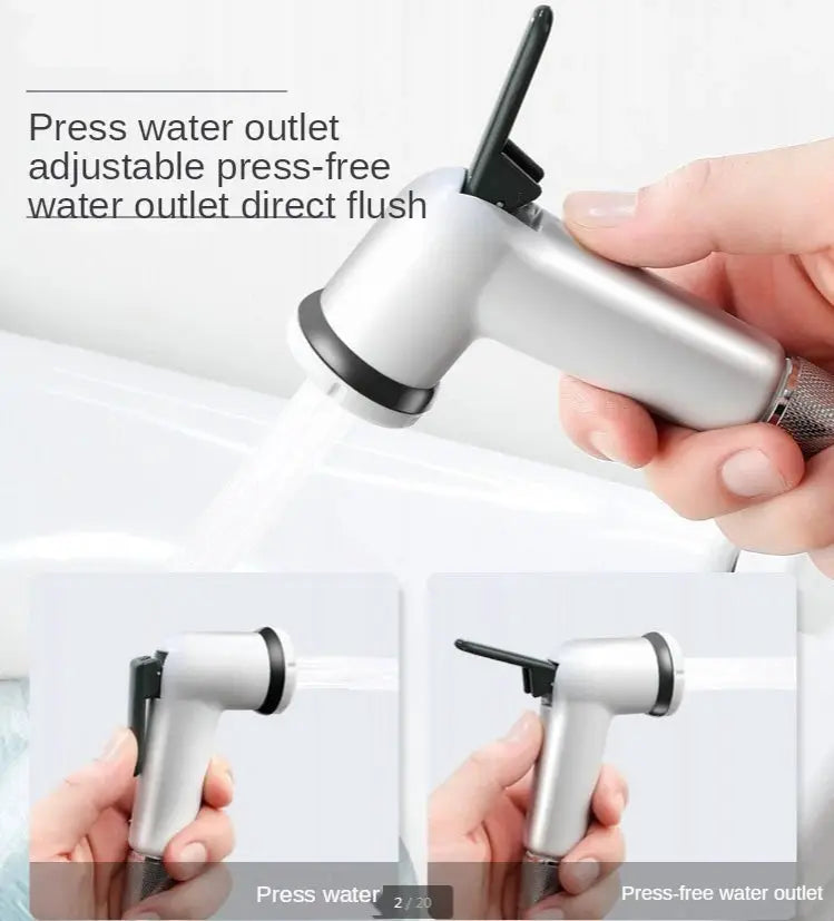 Handheld toilet bidet faucet Simples Market, silver ABS with adjustable water outlet