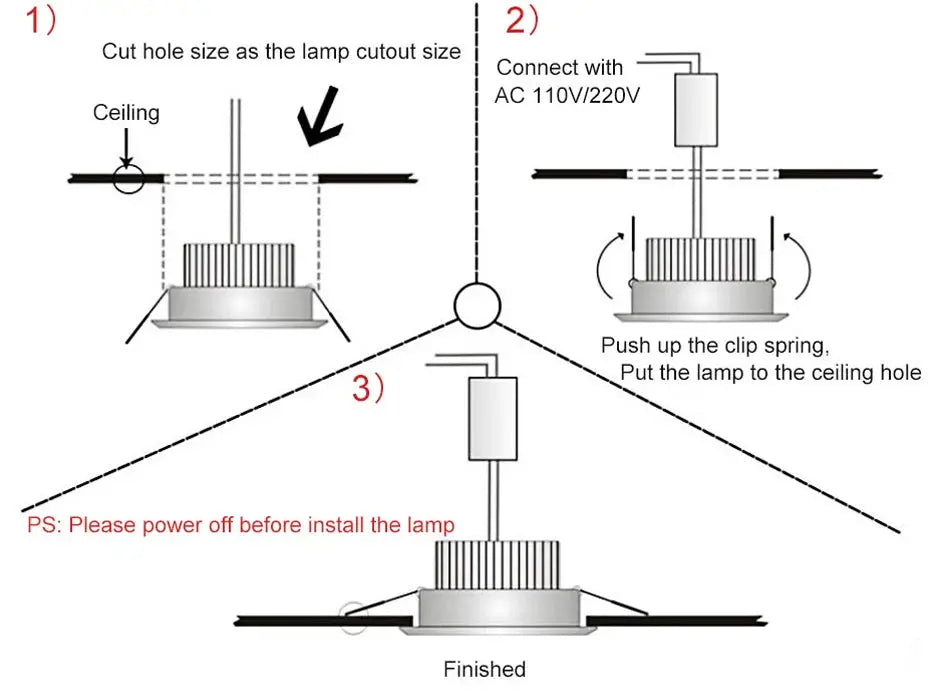 10pcs downlight frame recessed LED ceiling fixtures by Simples Market; silver metal, GU10 MR16 ceiling spot lights