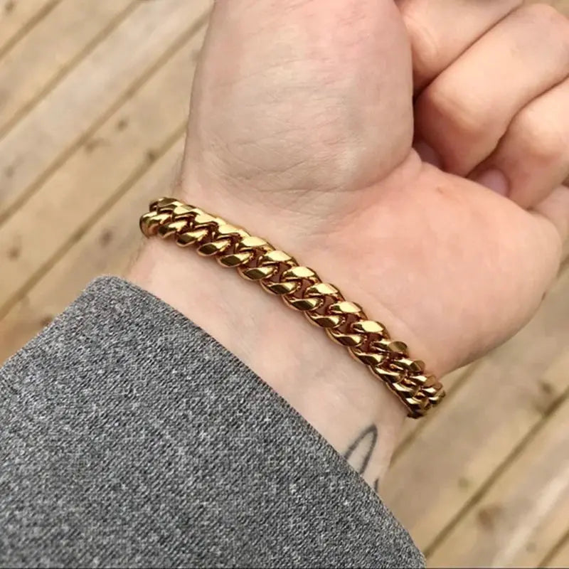 Vnox Stainless Steel Cuban Link Bracelet Unisex Curb Chain for Men and Women with Lobster Clasp