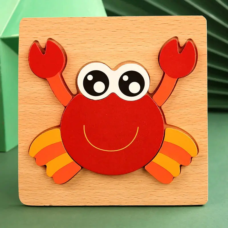 3D Wooden Puzzle For Kids Cartoon Animals And Traffic Theme Jigsaw Early Learning Cognition Toy