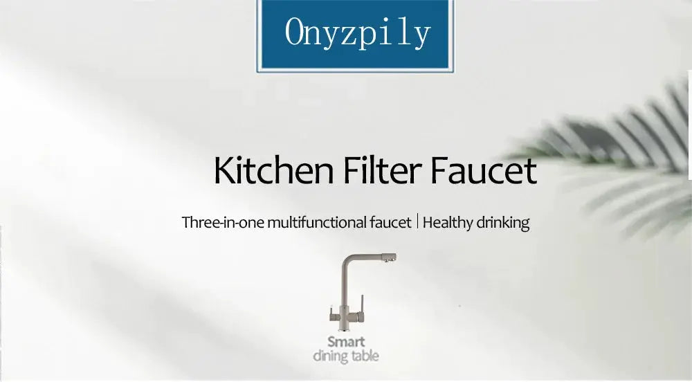 Kitchen pull-out filtered faucet by Simples Market in black brass, 360° rotation with dual spray drinking water.
