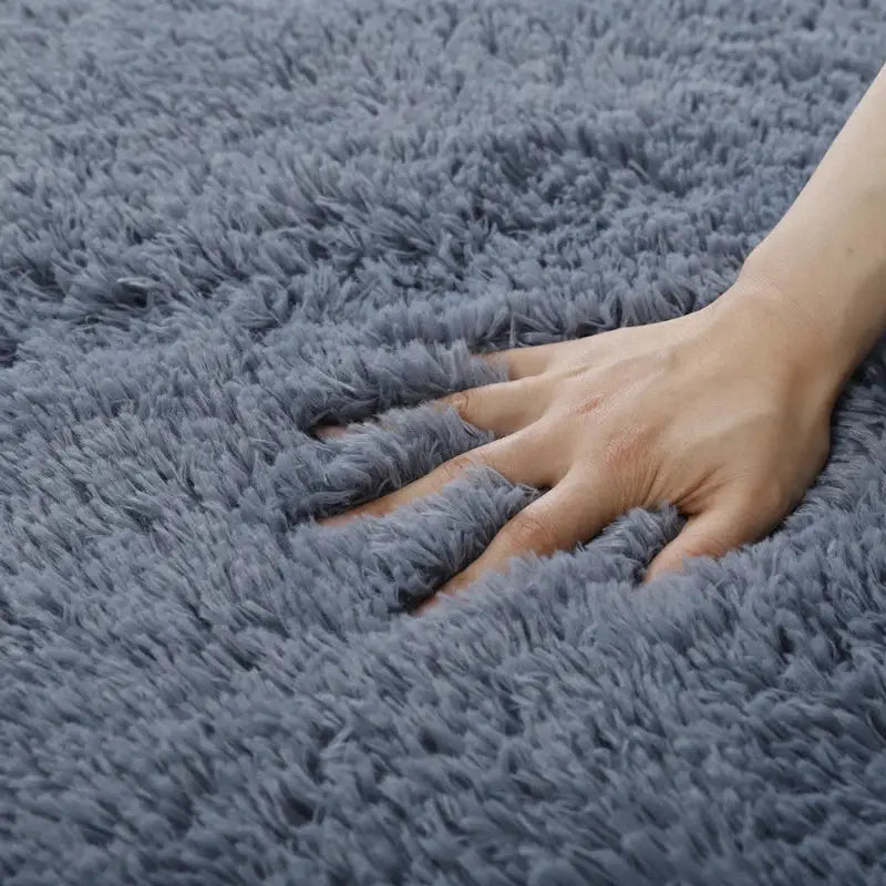 Grey shaggy living room rug by Simples Market, fluffy 160x230 cm floor mat