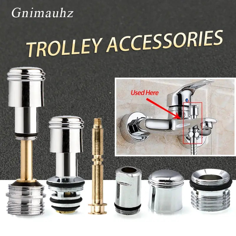 Shower faucet repair kit, 7-piece chrome fittings with brass components, Simples Market