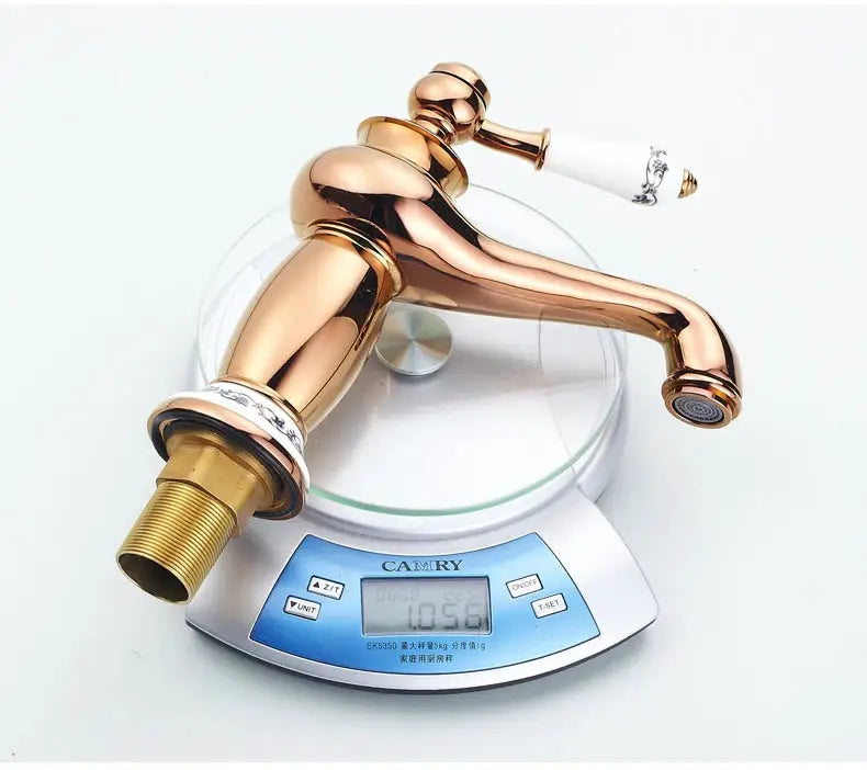 Bathroom faucet antique bronze finish, solid brass with single-handle water mixer tap