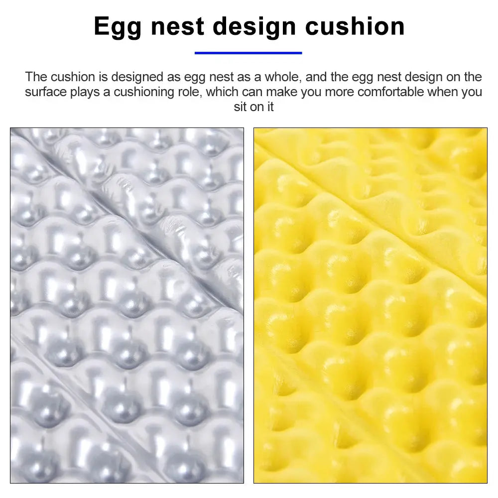 Widesea egg-nest foam cushion mats, 2-pack in silver and yellow for outdoor camping