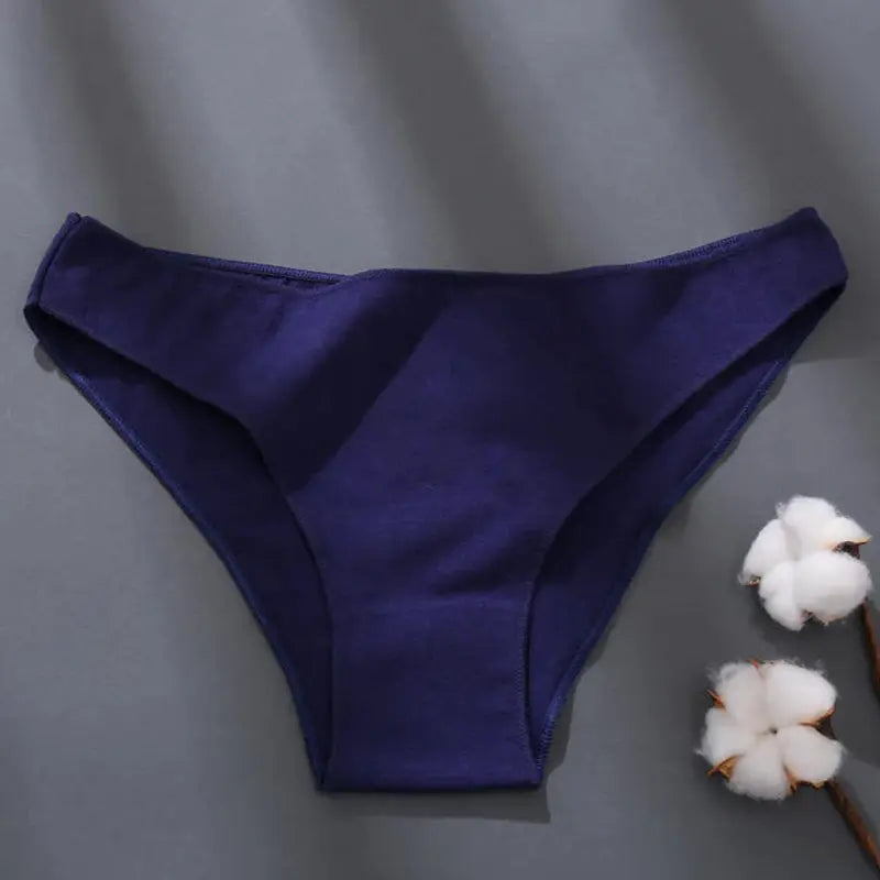 Cotton women's briefs in purple, low-rise, plus-size (M-XXL)
