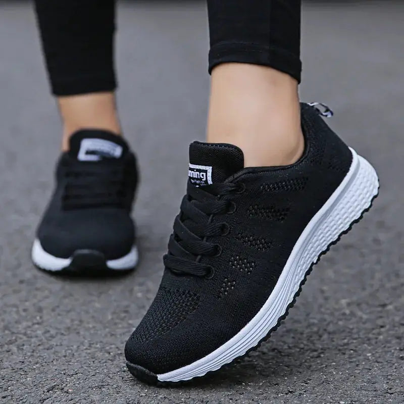 StrideWell Women Breathable Mesh Walking Sneakers Lightweight Comfort With EVA Outsole For Daily Wear