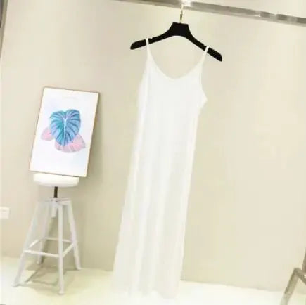 Spring Summer 2026 Women Tank Dress Modal O Neck Camisole Casual Beach