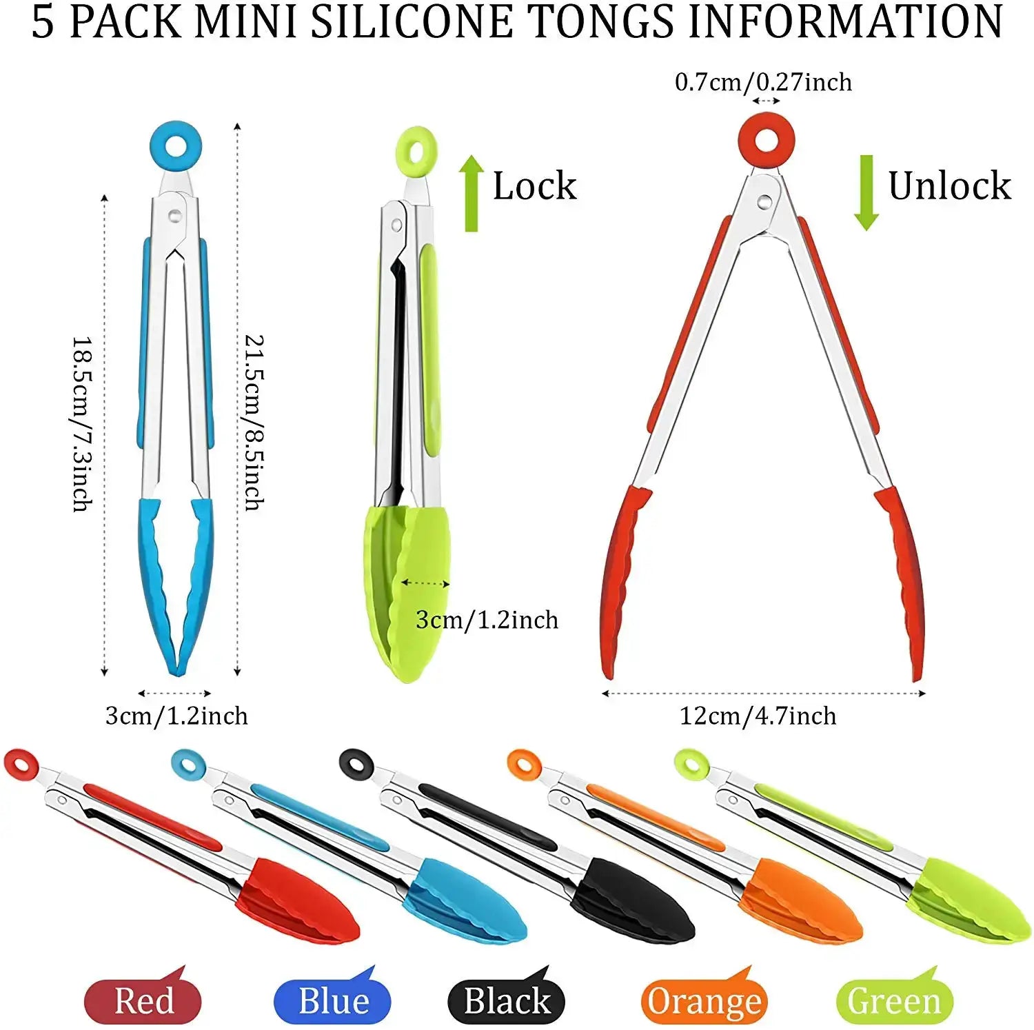 7 9 12 Inch Silicone Tipped Stainless Steel Locking BBQ Tongs Non Slip Food Tongs For Cooking