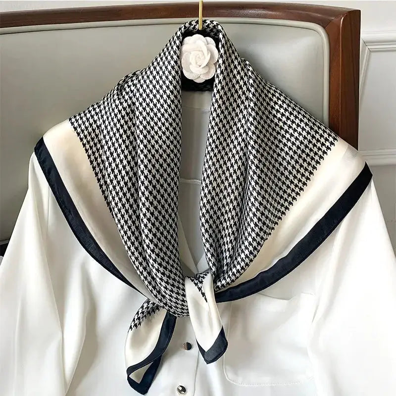 Aurora Silk Fashion Scarves For Women Silk Satin Hijab Shawl 70x70cm Luxury Square Scarf Versatile Accessory