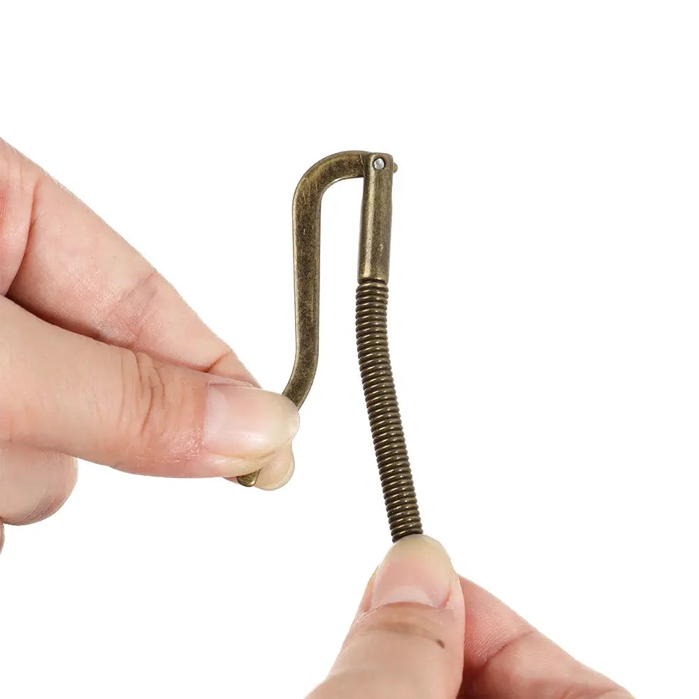 Metal money clip spring clamp replacement part for wallets; brass-tone, compact and durable