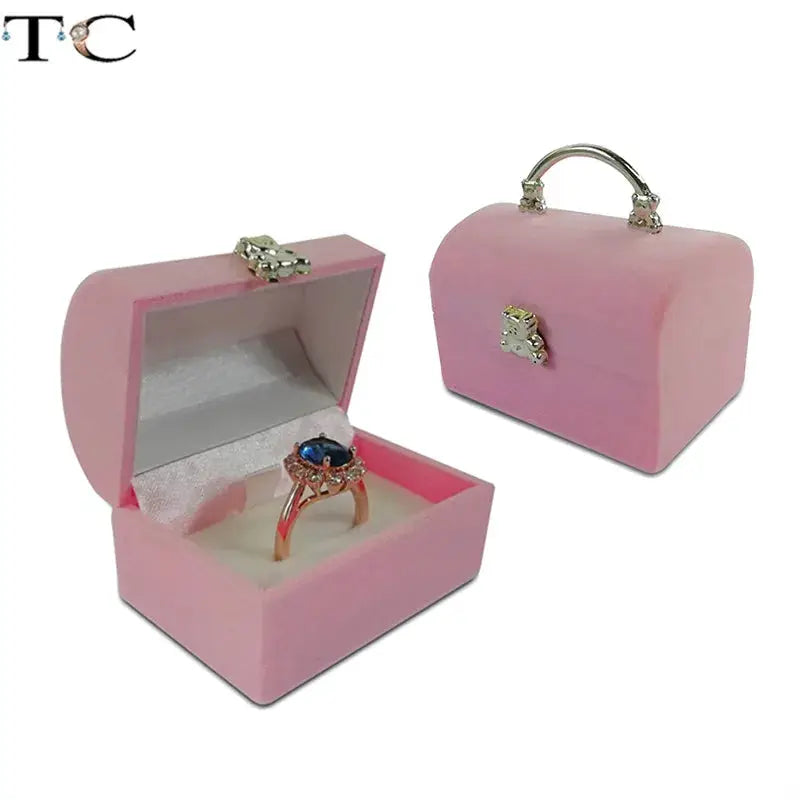 Creative Velvet Jewelry Box Mini Ring Box for Earrings and Rings Storage Display Gift Case