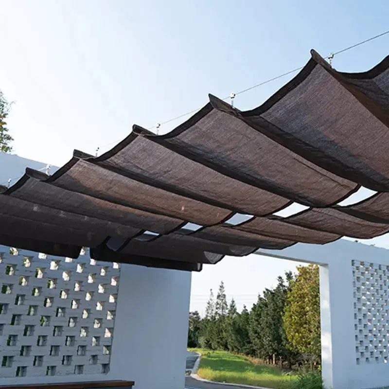 Tewango 95% anti-UV HDPE sun shade net for pergola, dark brown shade sail