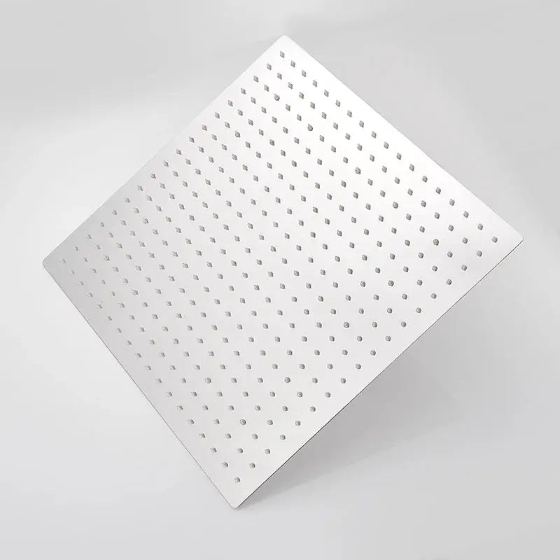Square stainless steel rainfall shower head with multiple nozzles for high-flow bathroom shower