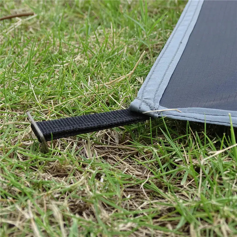 Waterproof camping mat by Simples Market with pegs, ultralight gray outdoor travel mat