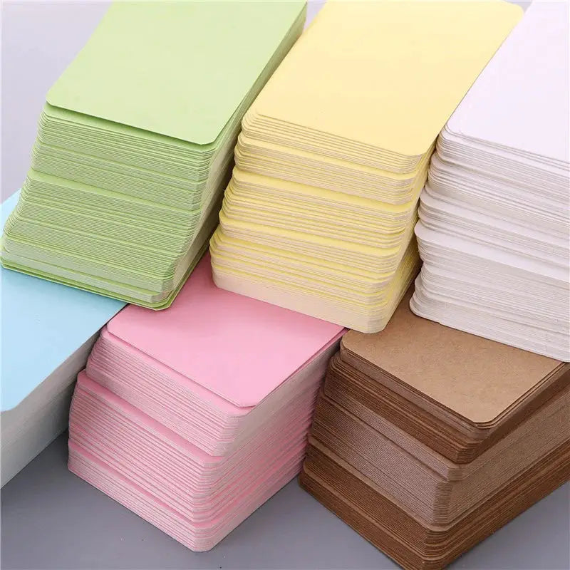 Kraft paper blank cards in pastel colors, 100 pcs box by Simples Market