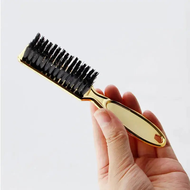 Plastic Handle Hairdressing Soft Hair Cleaning Brush Barber Neck Duster Broken Hair Remove Comb Hair Styling Tools Comb Gold - Simples Market