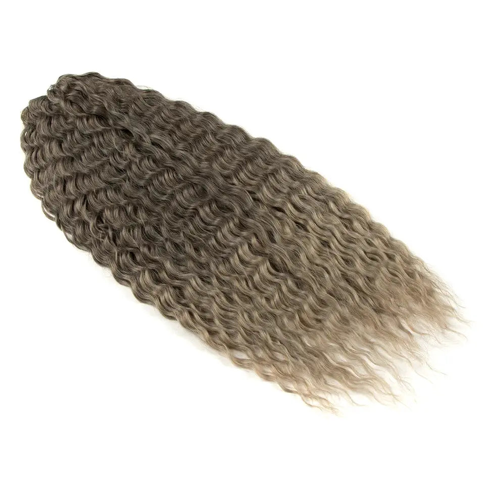 Simples Market Ariel Hair synthetic twist crochet curly extension, 24-inch water wave, ombre brown to blonde