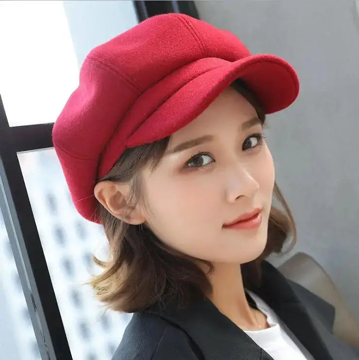 Everluxe Wool Blend Octagonal Newsboy Cap For Unisex All Season Comfort And Classic Style