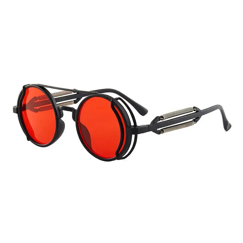 RMM Gothic Steampunk Round Sunglasses Unisex Retro PC Frame Luxury Designer High Quality Mirrored Lenses
