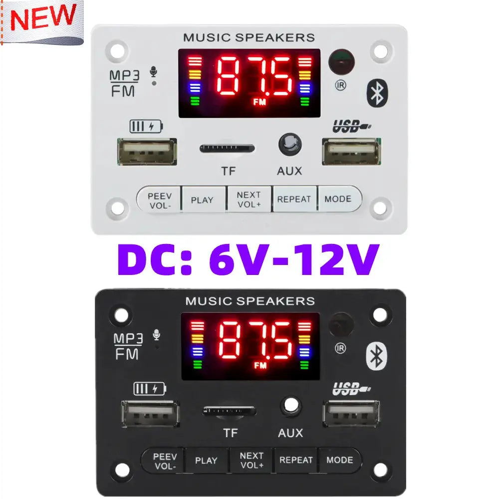 6V 12V Bluetooth MP3 Decoding Board Module Car USB MP3 Player With TF Card Slot USB FM Handsfree Microphone