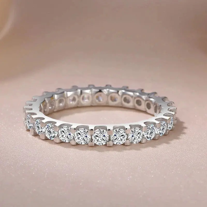 So-Bling S925 sterling silver eternity ring for women with cubic zirconia stones